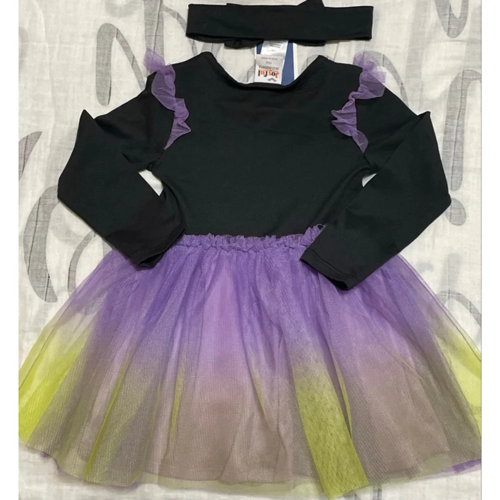 Baby Joyful Moments Halloween Skeleton Costume Black Purple 18M tulle